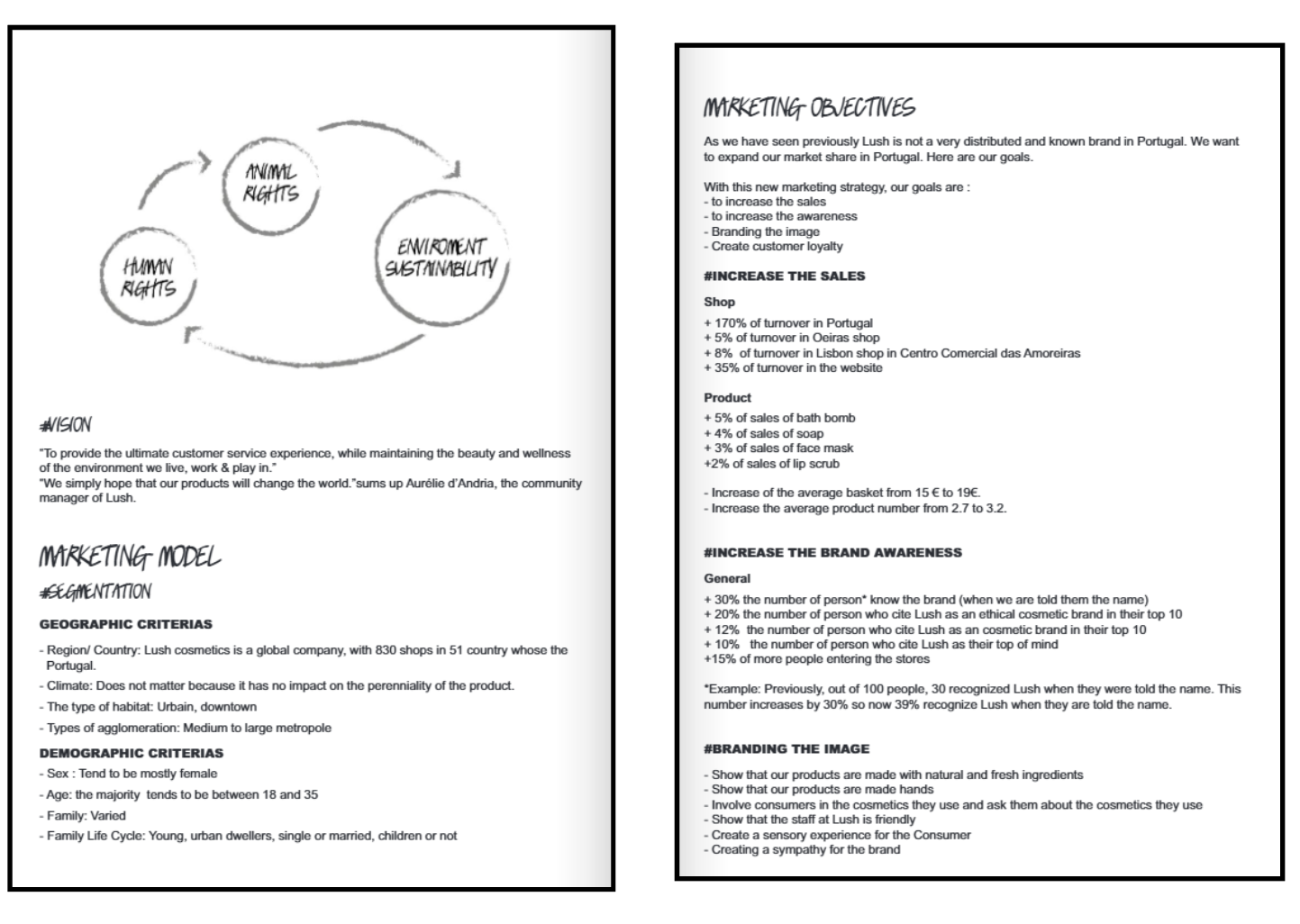 Lush marketing plan SWOT analysis showing their strengths, weaknesses, opportunities and threats